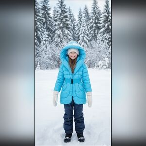 𝅺NEW Richie House Hooded Belted Puffer Coat Size Girl's 11/12 Cozy